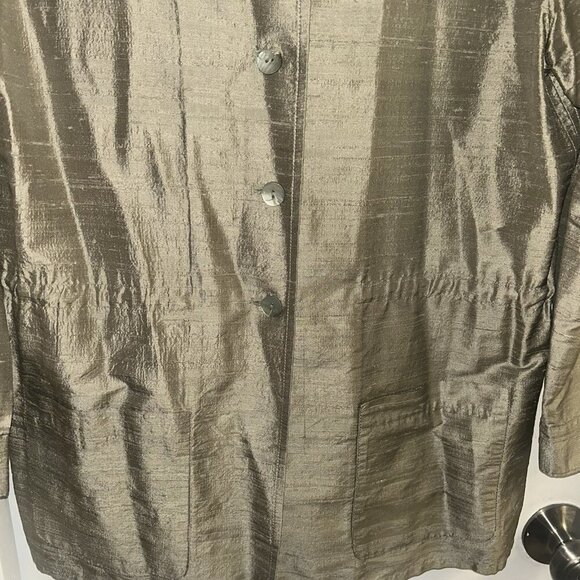 St. John Sport by Marie Green Long Sleeve Button Down Tie Waist Jacket Top Sz P - Picture 4 of 11